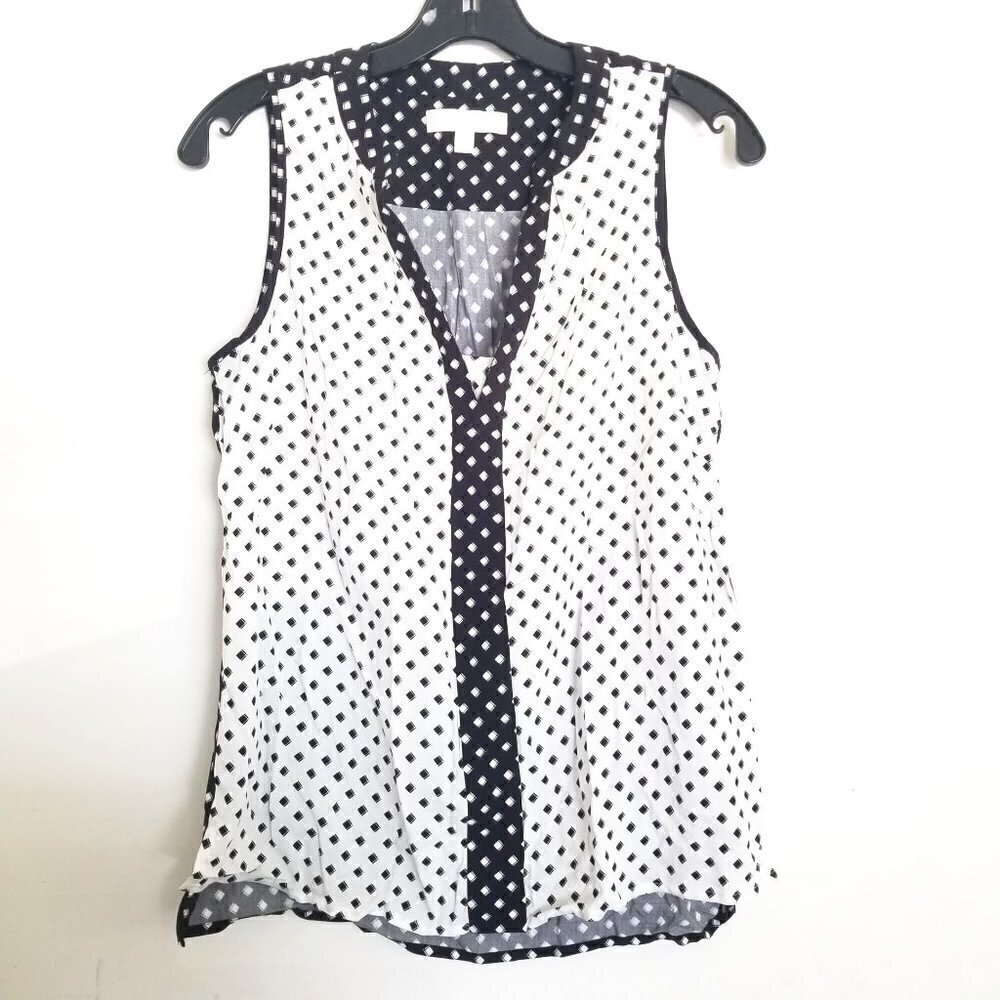 etcetera V Neck Sleeveless Diamond Print Blouse 2
